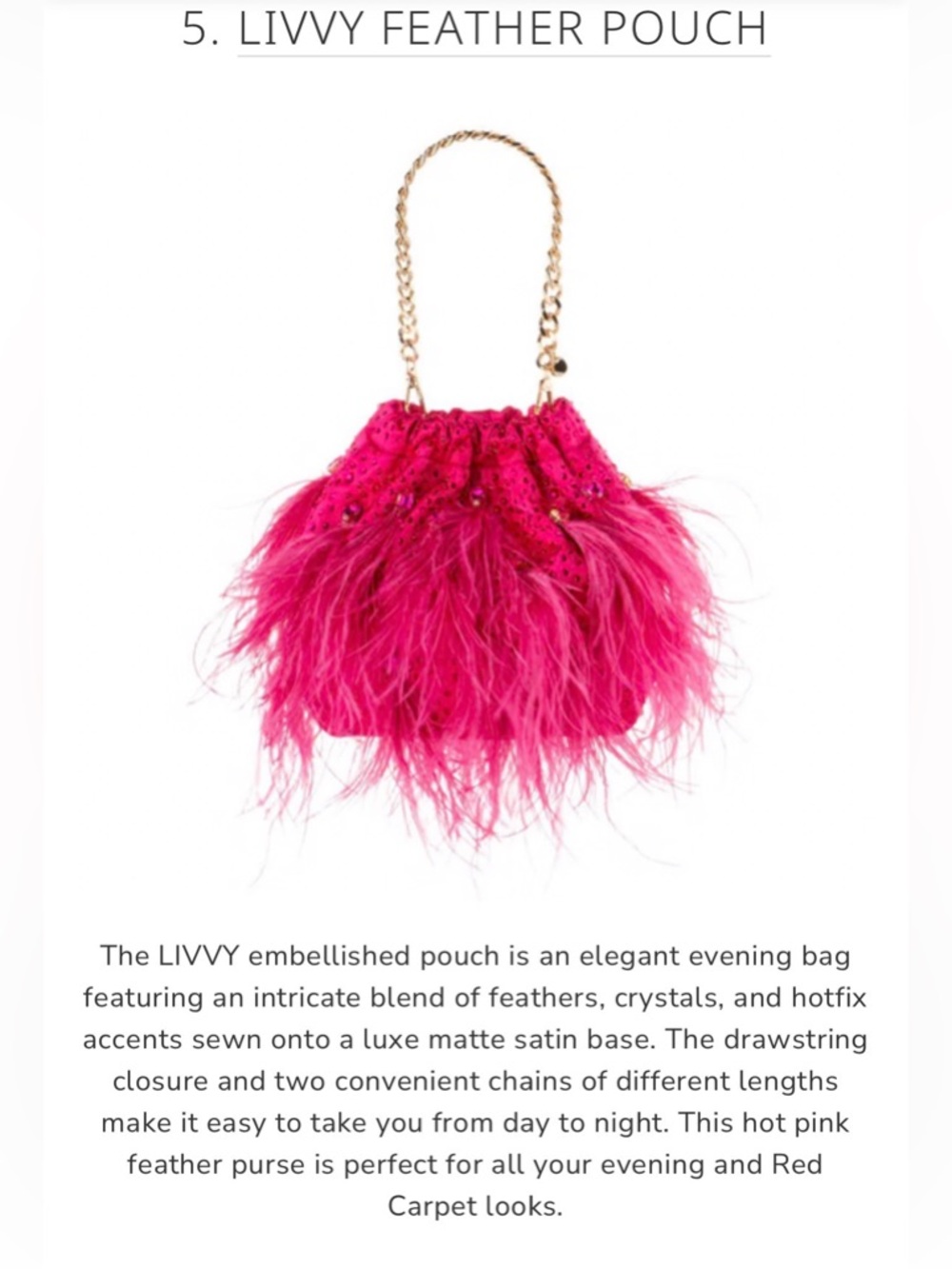 Olga Berg Livvy Fuchsia Feather Pouch NWT - Picture 2 of 11